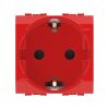 ДКС 76482R Электрическая розетка, с заземлением, со шторками, красная, 2 мод.