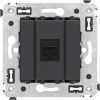 ДКС 4412663 Компьютерная розетка RJ-45 без шторки в стену, кат.5е одинарная, Avanti, черный матовый