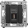 ДКС 4412403 USB 2.0 розетка одинарная в стену, тип А-А, Avanti, черный матовый ДКС 4412403 USB 2.0 розетка одинарная в стену, тип А-А, Avanti, черный матовый