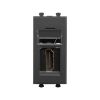 ДКС 4412251 HDMI розетка модульная, тип А-А, Avanti, черный матовый, 1 модуль