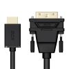 GCR Кабель PROF 0.5m HDMI-DVI, 19M / 25M Dual Link, GOLD, черный, 28 AWG, двойной экран, армирование GCR-HD2DVI1-0.5m