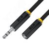 GCR Удлинитель аудио 3.0m jack 3,5mm/jack 3,5m нейлон, черный, ультрагибкий, 28 AWG, M/F, Premium, экран, стерео GCR-STM8114-3.0m