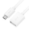 GCR Адаптер переходник OTG 0.75m USB, microB 5pin/AF, белый, морозостойкий GCR-52206