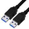 GCR Кабель интерфейсный USB 3.0 (USB 3.2 Gen 1), 2.0m, AM/AM, черный, двойной экран, армированный, морозостойкий GCR-53055
