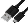GCR QC Кабель 1.5m MicroUSB, быстрая зарядка, черный TPE, черные коннекторы, 28/22 AWG GCR-52461
