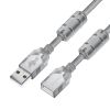 GCR Удлинитель PROF 3.0m USB 2.0 AM/AF для энергоемких устройств, феррит. кольца, прозрачный, 28/24 AWG, экран, армированный, морозостойкий GCR-51048