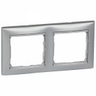  - Legrand Valena Алюминий/Серебряный штрих Рамка 2-ая горизонт. (770352)