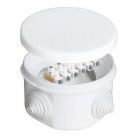  - Коробка распределительная ОП d75х45мм IP54 с клемм. 4 выхода 4 гермоввода 10А 6 контактов крышка защелкивающаяся бел. Epplast 240343