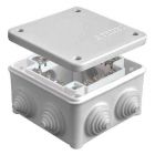  - Коробка распределительная ОП 85х85х45мм IP54 с клемм. 7 выходов 3 гермоввода 16А 24 контакта крышка на винтах сер. Epplast 130124