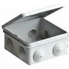  - Коробка распределительная ОП 100х100х50мм 8 вводов откид. крышка IP54 сер. Ruvinil 67045