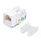  - Модуль Keystone Jack RJ-45(8P8C), UTP неэкранированный, CAT 5e, тип 90 градусов, белый REXANT PRO (02-0064)