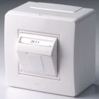  - ДКС 10665B Коробка в сборе с 1 розеткой RJ45, кат.5е (телефон / компьютер), коричневая (розница)