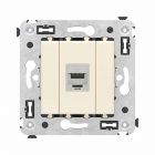  - ДКС 4405773 Компьютерная розетка RJ-45 без шторки в стену, кат.6A одинарная  экранированная, Avanti, ванильная дымка