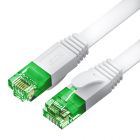  - GCR PRO Патч-корд LSZH PROF плоский прямой 5.0m, UTP медь кат.6, белый, 30 AWG, ethernet high speed 10 Гбит/с, RJ45, T568B GCR-52871