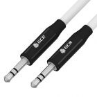  - GCR Кабель 1.0m аудио jack 3.5mm/jack 3.5mm белый, AL корпус, M/M GCR-53495