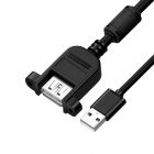  - GCR Удлинитель PROF 0.5m USB 2.0 AM /AF крепление под винт, черный, ферритовое кольцо, экран, армирование, заземление GCR-52442