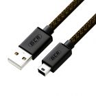  - GCR Кабель PROF 2.0m USB 2.0, AM/mini, черный, 28/24 AWG, экран, армированный, морозостойкий GCR-50920
