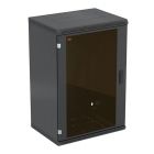  - Шкаф телекоммуникационный настенный разборный черный 19,18U(600x350), ШТ-НСр-18U-600-350-С-Ч дверь стекло ССД 130411-01332