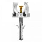  - Крепеж-клипса с дюбелем и саморезом серая d16 мм (100шт/1500шт уп/кор) Промрукав PR13.0215