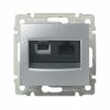 Legrand Valena Алюминий Розетка двойная комп.(RJ45) 1-ая 5 кат UTP + ТЛФ 1-ая (RJ11) (770280)