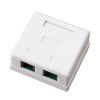 Розетка телефонная + сетевая LAN, на стену, гнездо 8Р8С (RJ-45) + гнездо 6Р4С (RJ-11) REXANT (06-0106-C)
