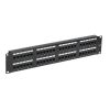 Патч-панель 19", 2U, 48 портов, RJ45, CAT 6, UTP, с органайзерами, черная REXANT PRO (02-0232)