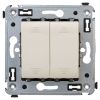 ДКС 4405104 Выключатель двухклавишный в стену, Avanti, ванильная дымка
