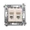 ДКС 4405294 Компьютерная розетка RJ-45 в стену, кат.6 двойная, Avanti, ванильная дымка