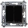 ДКС 4402114 Переключатель двухклавишный в стену, Avanti, черный квадрат