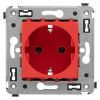 ДКС 4401003 Розетка в стену, 2P+E, с з/ш, Avanti, красный квадрат