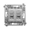 ДКС 4404394 Компьютерная розетка RJ-45 в стену, кат.6 двойная экранированная, Avanti, закаленная сталь