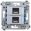 ДКС 4404543 USB зарядное устройство в стену 2.1 А, Avanti, закаленная сталь