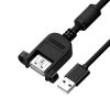GCR Удлинитель PROF 1.0m USB 2.0 AM /AF крепление под винт, черный, ферритовое кольцо, экран, армирование, заземление GCR-52446