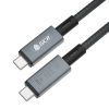 GCR Кабель USB 4.0 TypeC, 1.0m, графит, 240W, 40 Gbps, 8K60Hz GCR-54952