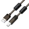 GCR Кабель PROF 1.5m USB 2.0, AM/BM, черно-прозрачный, ферритовые кольца, 28/24 AWG, экран, армированный, морозостойкий GCR-52414
