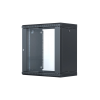 Шкаф телекоммуникационный настенный разборный со съемными боковыми стенками 19,12U(600x650), ШТ-НСрМ-12U-600-650-С-Ч дверь стекло черный 130411-02718