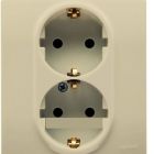  - Legrand Etika Крем 2-я Розетка с/з, со шторками, авт. клем. 672333