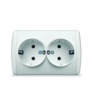  - Розетка 2-м ОП Клио 16А IP44 с заземл. бел. UNIVersal К2231