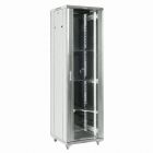 - Напольный шкаф 19" 18U 600×600, дверь сплошное стекло, серый, RAL 7035 REXANT (04-1866-211)