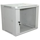  - Шкаф настенный 19" 9U 600×450×500мм (ШxГxВ) - передняя дверь стекло, боковые стенки съемные (разобранный) RAL 7035 REXANT PRO (04-2201)