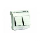  - ДКС 76122B Тел.роз. двойная RJ12, 6P6C, Brava, белая, 2мод