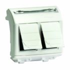  - ДКС 75656S Ком.роз. двойная RJ45 кат.5e, Brava, слон.кость, 2мод