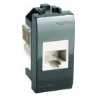  - ДКС 77458N Компьютерная розетка RJ45 кат.6, 8P8C, Brava, черная, 1мод