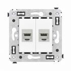 ДКС 4400774 Компьютерная розетка RJ-45 без шторки в стену, кат.6A двойная экранированная, Avanti, белое облако - ДКС 4400774 Компьютерная розетка RJ-45 без шторки в стену, кат.6A двойная экранированная, Avanti, белое облако