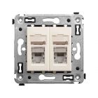 ДКС 4405394 Компьютерная розетка RJ-45 в стену, кат.6 двойная экранированная, Avanti, ванильная дымка - ДКС 4405394 Компьютерная розетка RJ-45 в стену, кат.6 двойная экранированная, Avanti, ванильная дымка