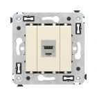  - ДКС 4405763 Компьютерная розетка RJ-45 без шторки в стену, кат.5e одинарная экранированная, Avanti, ванильная дымка