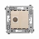  - ДКС 4405503 Розетка TV одиночная в стену, Avanti, ванильная дымка