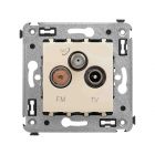  - ДКС 4405533 Розетка TV-FM-SAT в стену, Avanti, ванильная дымка