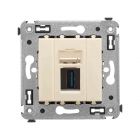 ДКС 4405303 USB 3.0 розетка одинарная в стену, тип А-А, Avanti, ванильная дымка - ДКС 4405303 USB 3.0 розетка одинарная в стену, тип А-А, Avanti, ванильная дымка