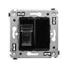 ДКС 4402313 Телефонная розетка RJ-12 в стену одинарная, Avanti, черный квадрат - ДКС 4402313 Телефонная розетка RJ-12 в стену одинарная, Avanti, черный квадрат